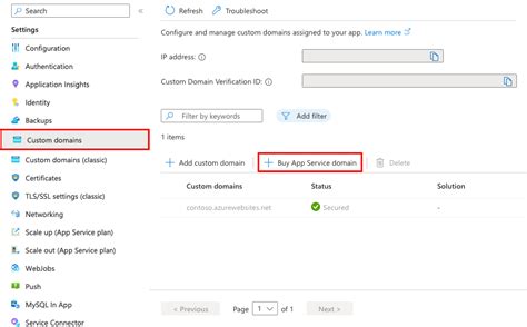 Managing an App Service Domain .
